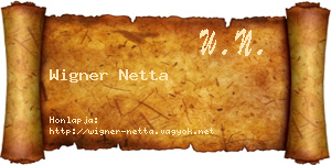 Wigner Netta névjegykártya